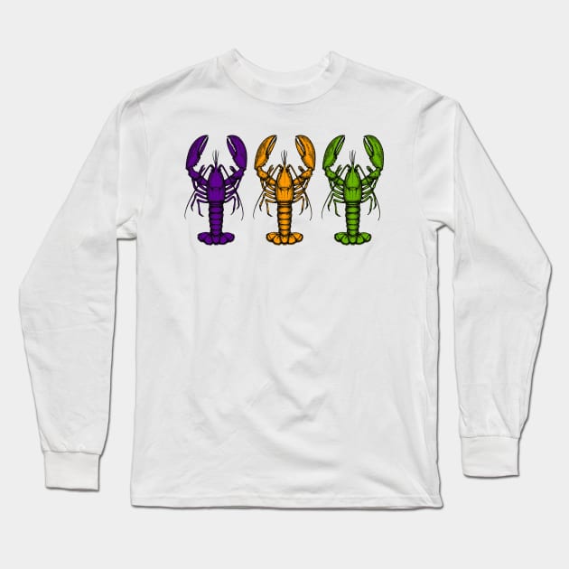 Crawfish Crawdad New Orleans -Mardi Gras Long Sleeve T-Shirt by nakos